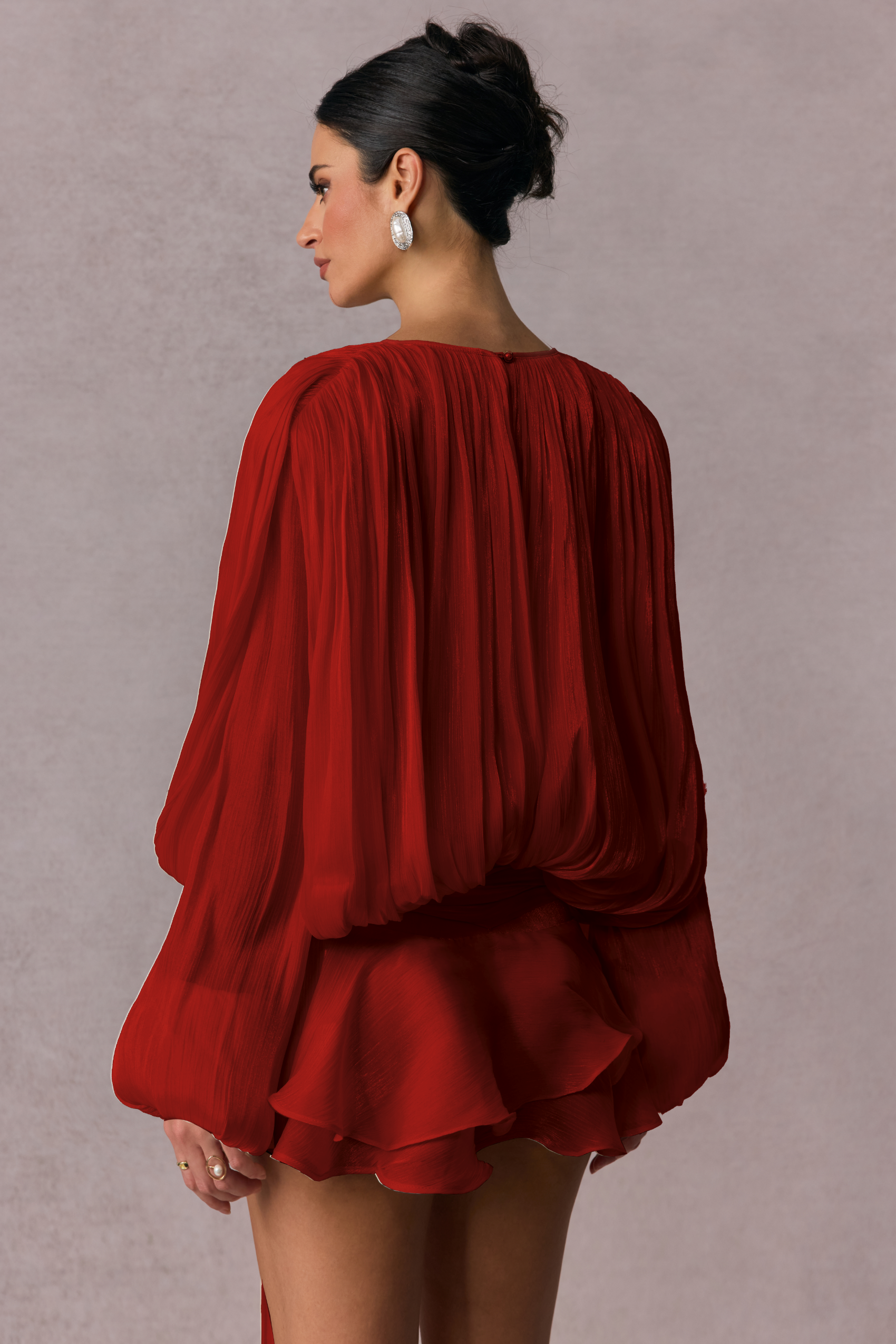 Elare - Kadın Pilili Detaylı Mini Elbise