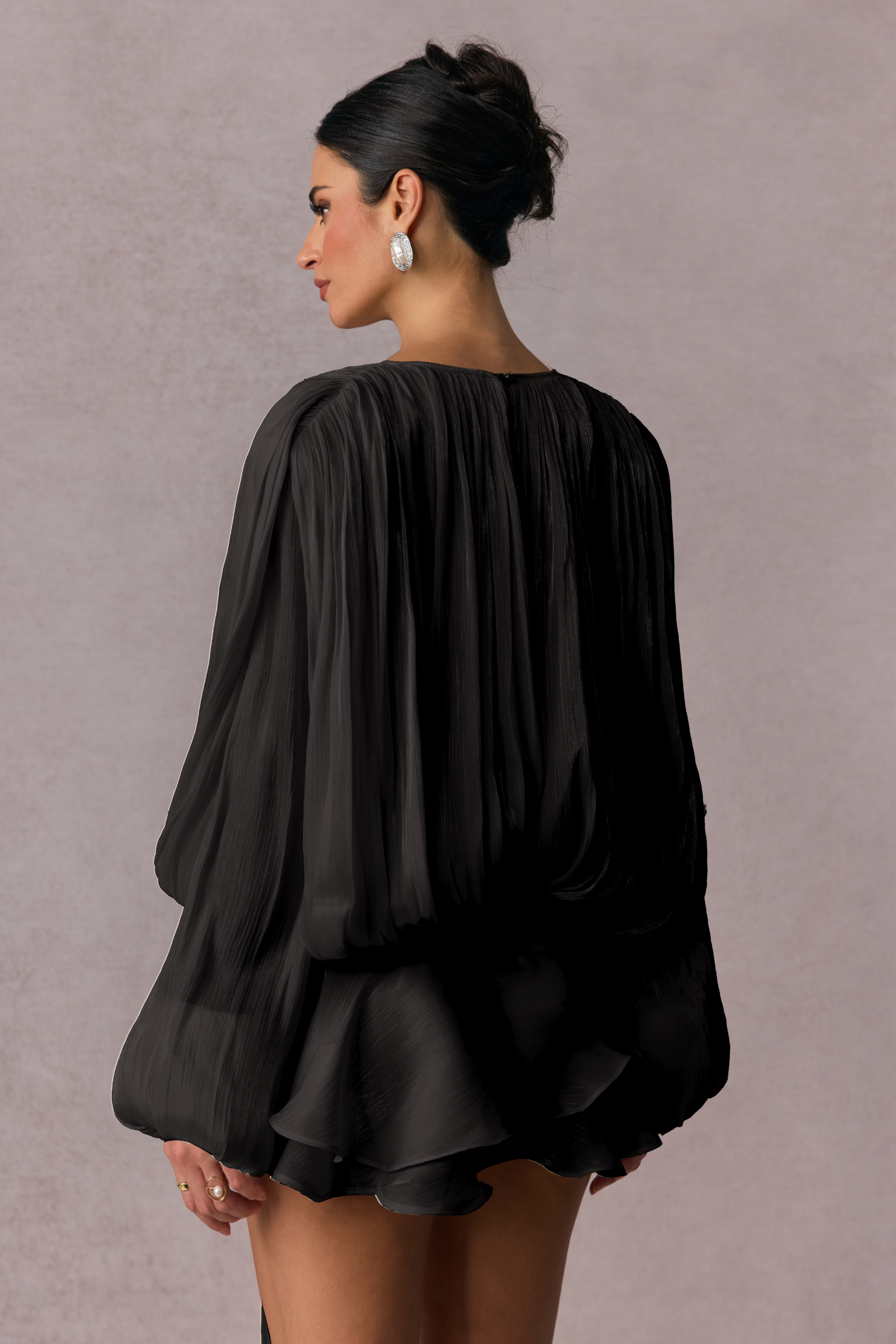 Elare - Kadın Pilili Detaylı Mini Elbise