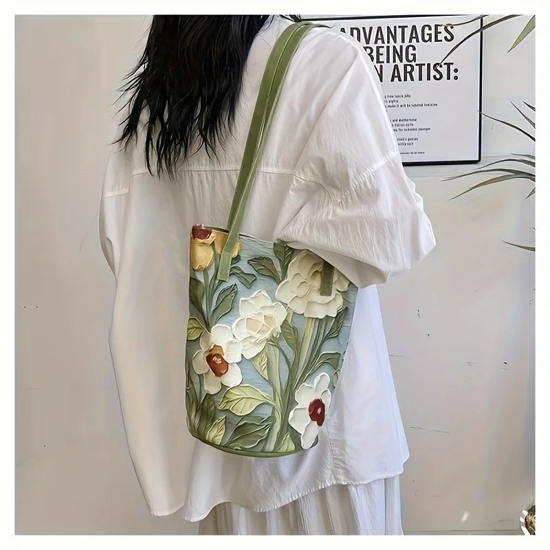 musvessa - Kadın Floral Desenli Oxford Çanta