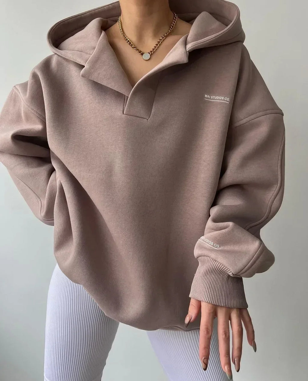 Listetta -  Kadın Yazı Baskılı Kapüşonlu Sweatshirt