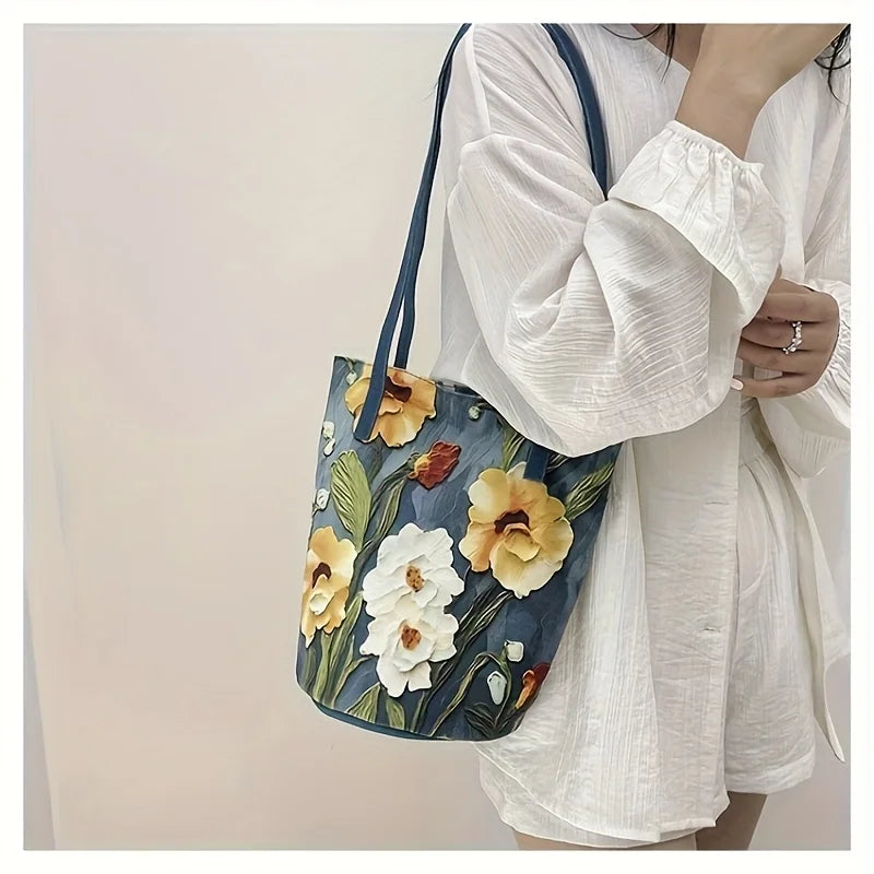 musvessa - Kadın Floral Desenli Oxford Çanta