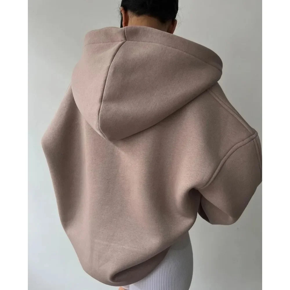 Listetta -  Kadın Yazı Baskılı Kapüşonlu Sweatshirt